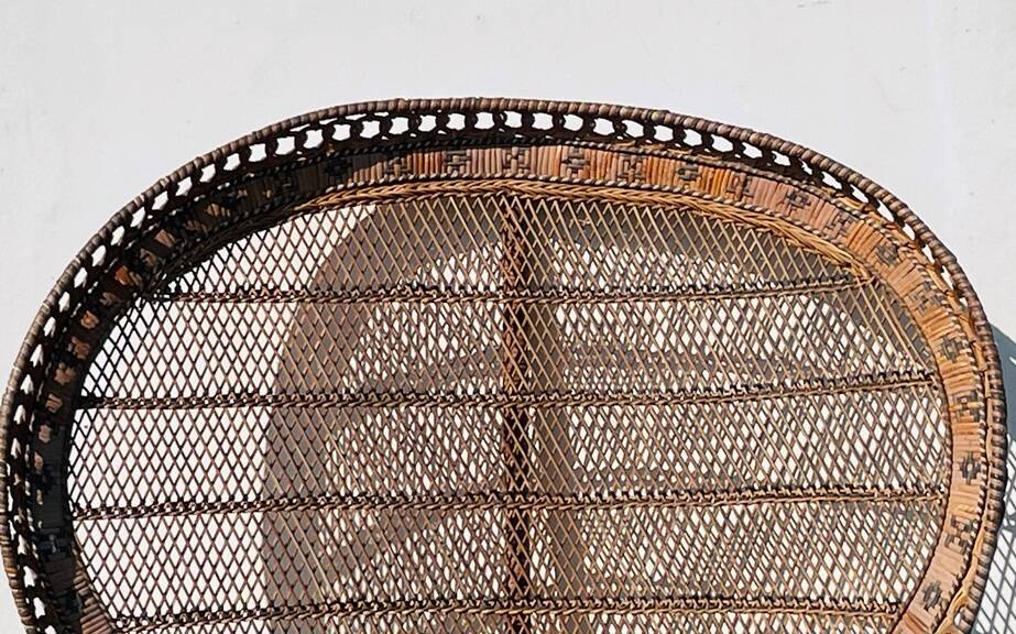 Fauteuil ' paon ' Emmanuelle XL. Vintage 70s