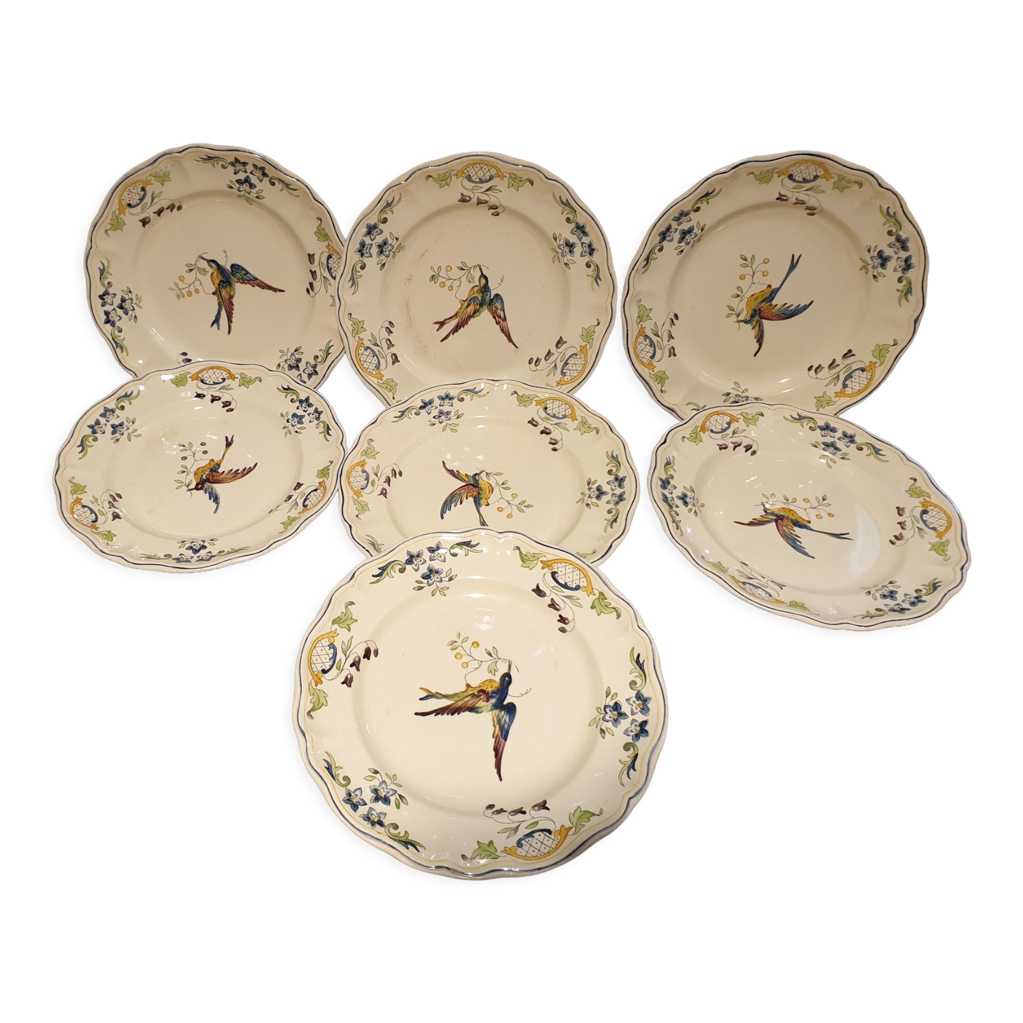 7 plates 25,5cm Clery Longchamp