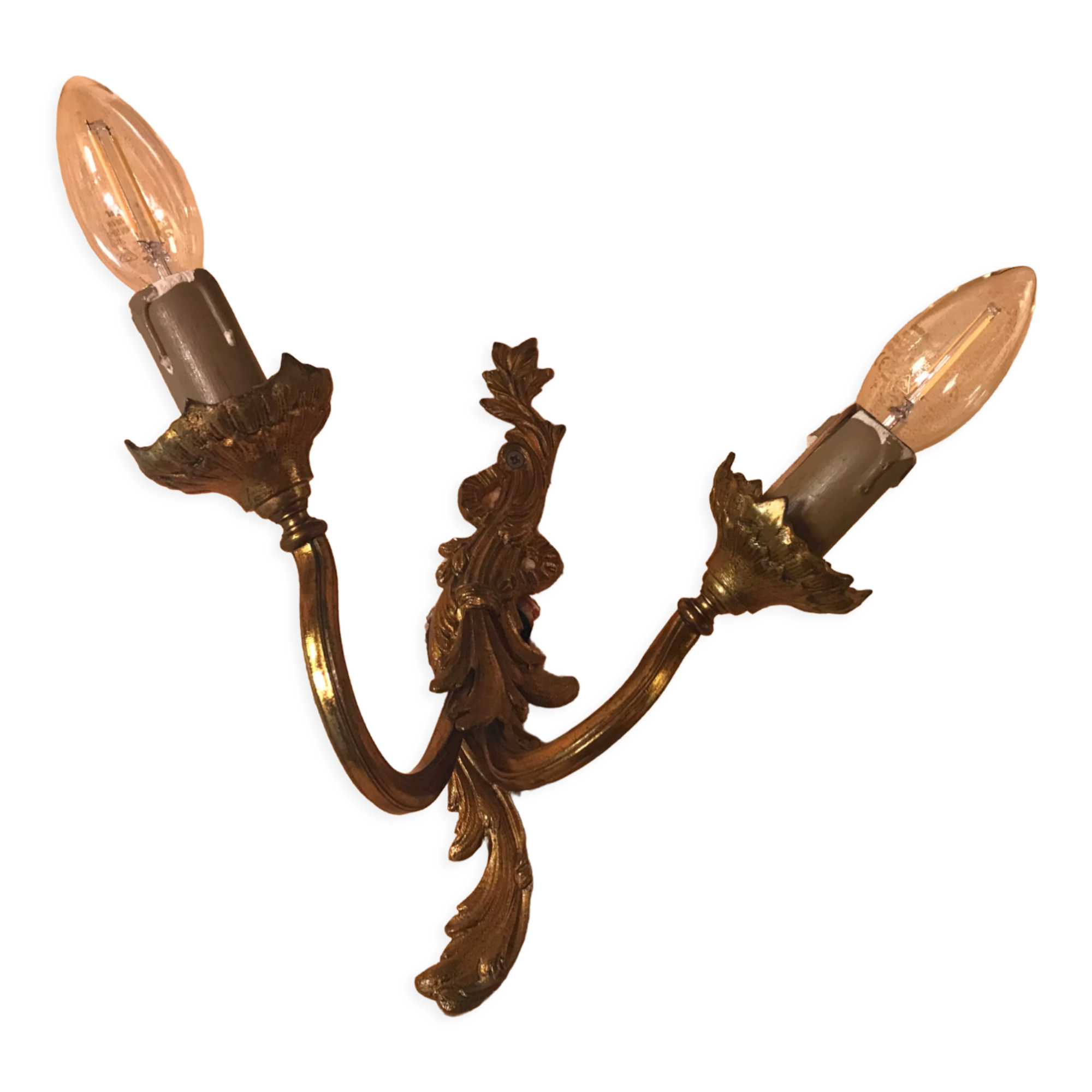 Antique brass wall light