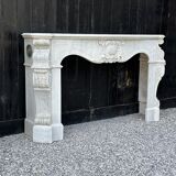 Napoleon III fireplace in Carrara marble, circa 1880