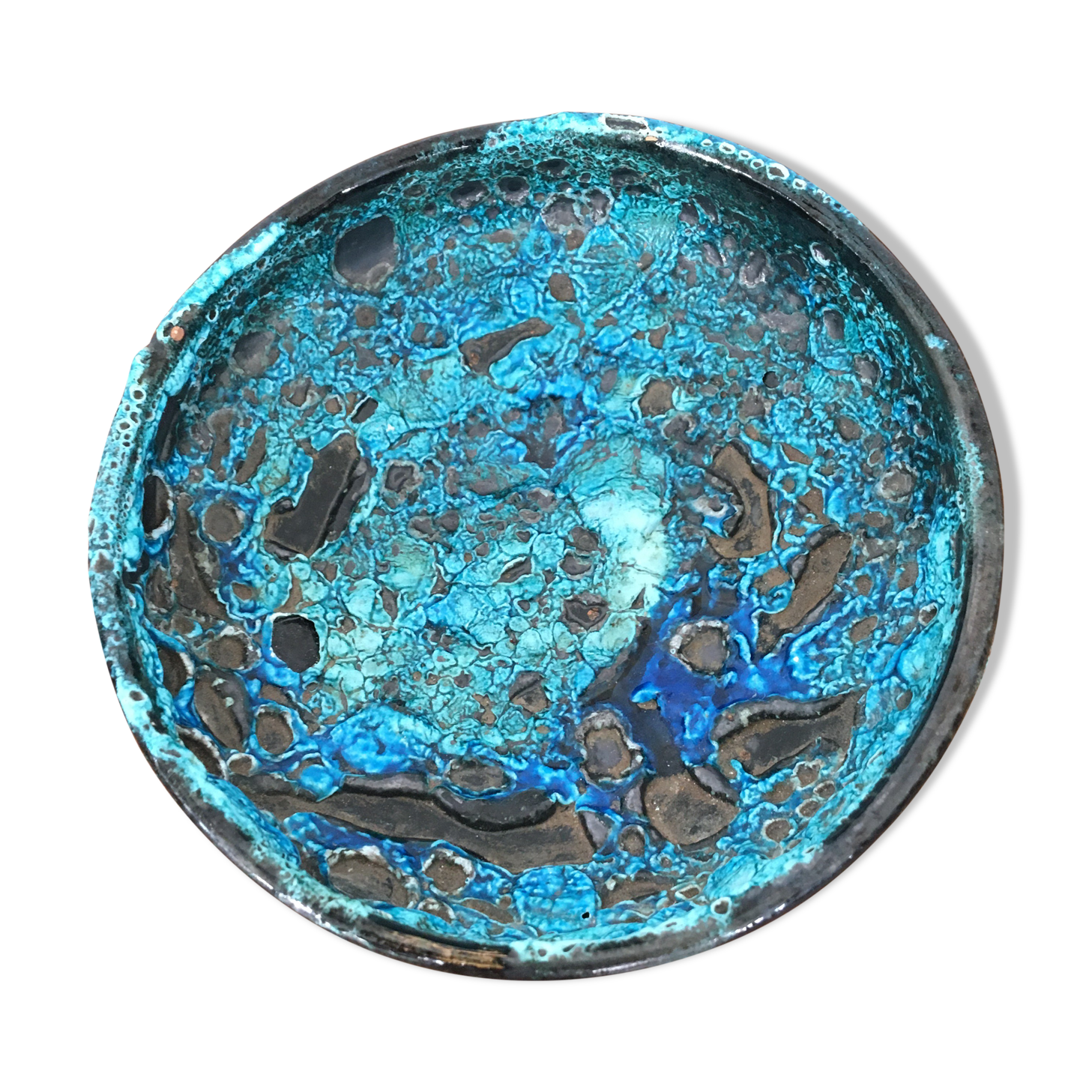 Empty pocket ceramic cup Fat Lava turquoise