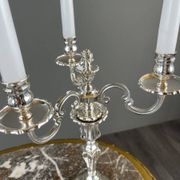 Pair of silver-plated candelabra, Louis XV style, 20th century