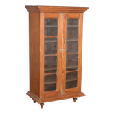Colonial style wooden glass cabinet