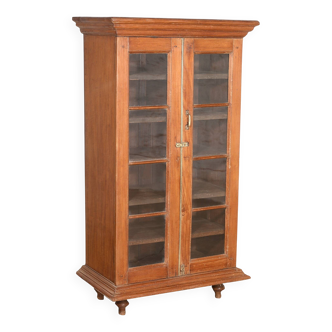 Colonial style wooden glass cabinet