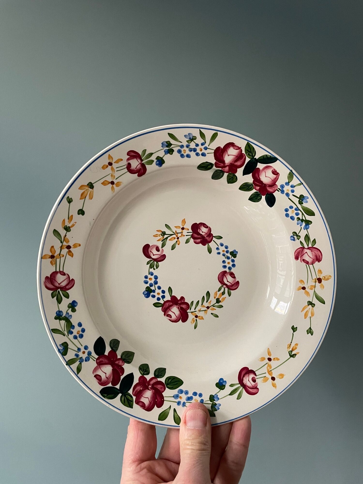 Series of 6 Digoin Sarreguemines hollow plates, model "Piccola"