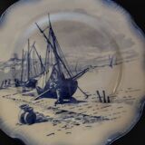 Sarreguemines earthenware plate with Marine decor late 19th century early 20th century