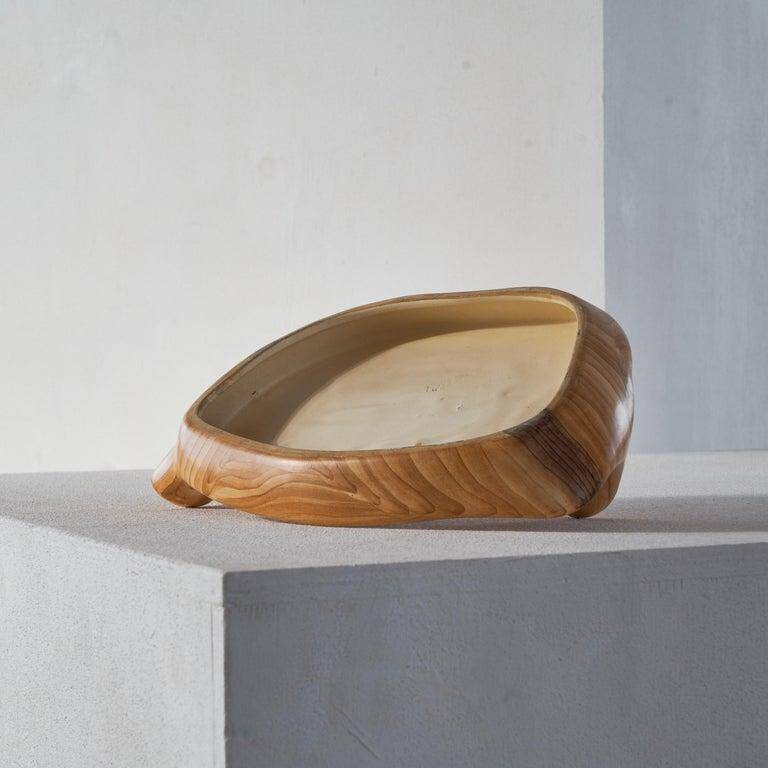 Grandjean-Jourdan 'Faux Bois' ceramic table centrepiece Vallauris 1960s
