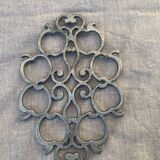 Pewter trivet, vintage apples model