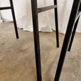 SET of 4 Vintage School Chairs /Black Leather / STOL Kamnik 80s Yugoslavia