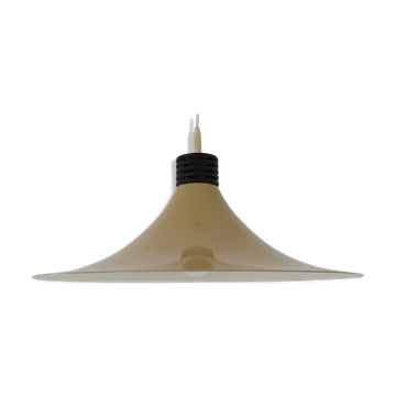 Mid-century Brown Lacquered metal Pendant circa 1980's.