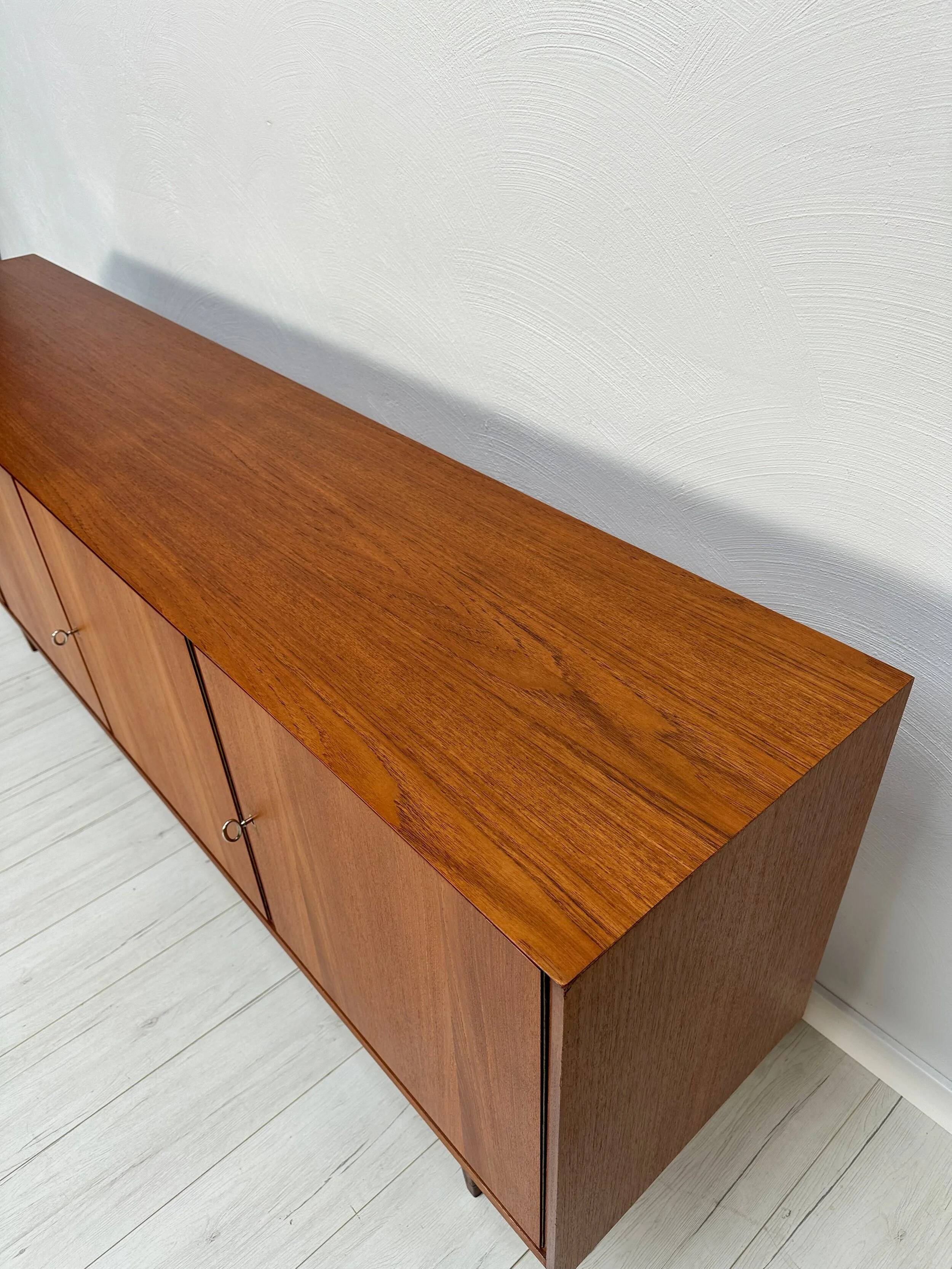 1960s Vintage Large Minimalistic Mid-Century Teak Sideboard