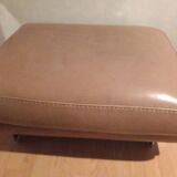 2-seater leather sofa and ottoman