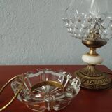 Old round ashtray/empty pocket thick transparent glass, 70s