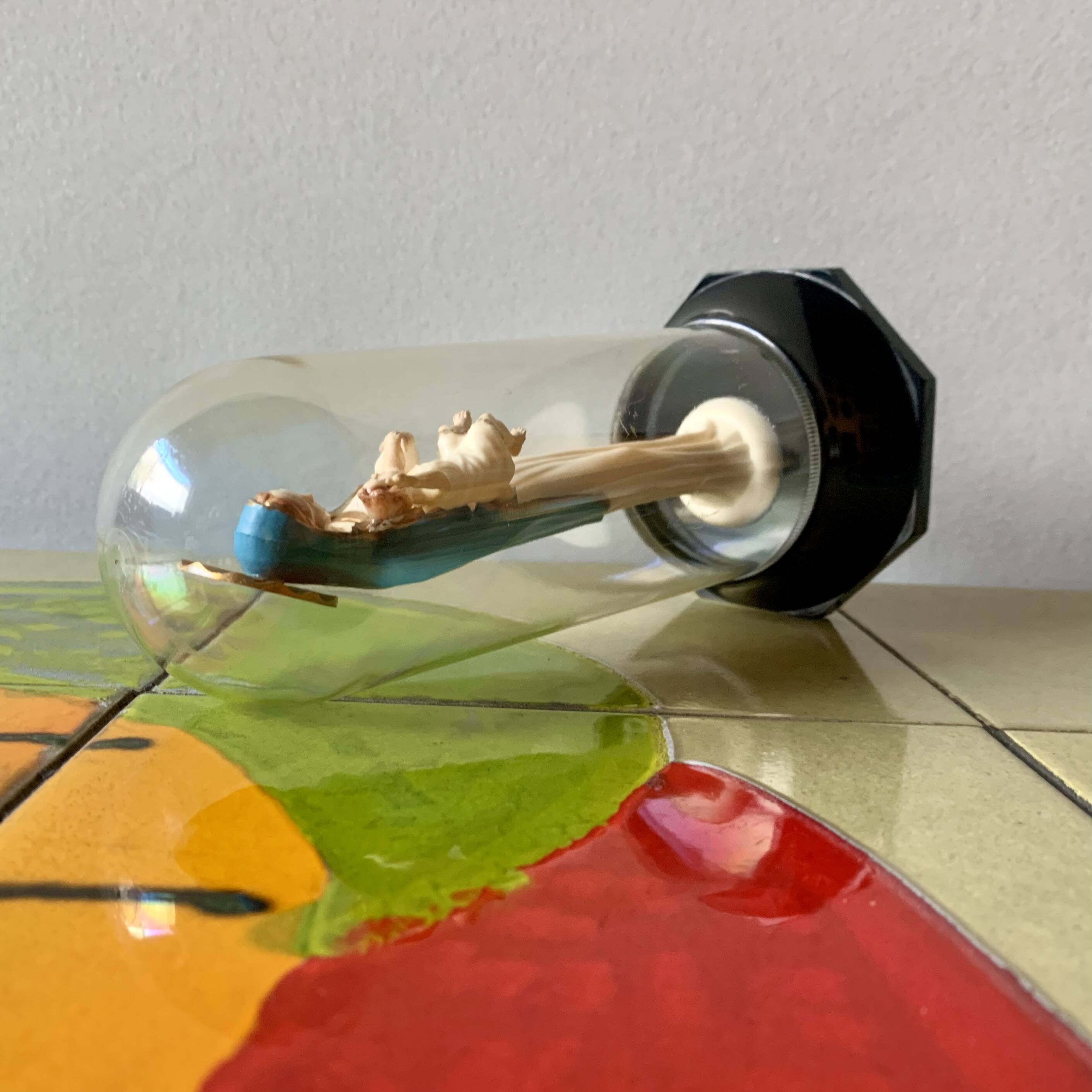 Madonna under bell with Baby Jesus in plastic - Made in Italy - 1960.