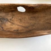 Coupe centre de table XxXL en bois de noyer creusé 1960 monoxyle