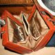 Vintage Valisette handbag 1940-1950 Orange-brown faux Skai Malette Vanity