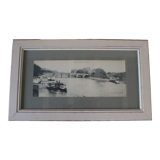 Frame with old postcard from Paris