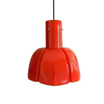 Suspension Glashütte Limburg orange, milieu du siècle