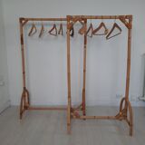 Deux porte-manteaux en bambou vintage