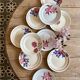 Set of 10 mismatched antique dinner plates