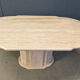 Vintage oval travertine dining table, 1970s
