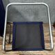 Pair of Walter Knoll armchairs in blue fabric and chromed metal