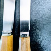 Set of 8 Art Deco Knives with Boxwood Handles & Blades "La Mouette"