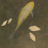 Painted canvas, Koi carp, contemporary work
