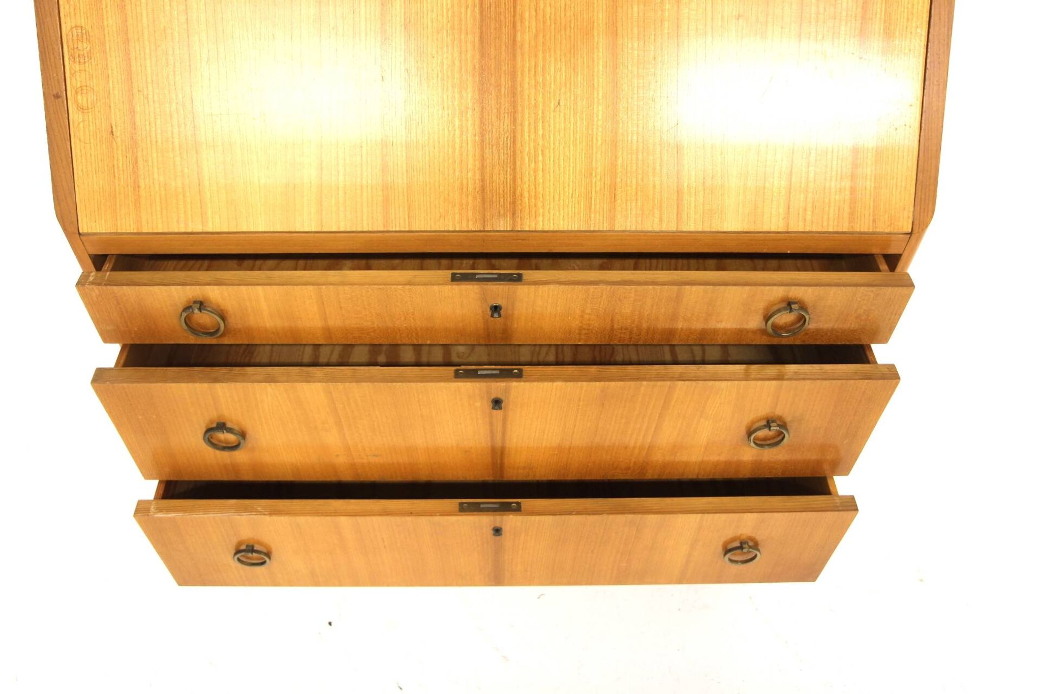 Scandinavian secretary in elm, Swedish modern, Sweden, 1940.
