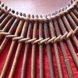 Vintage bamboo rattan mirror 50s