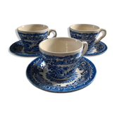 English Ironstone Tableware Ltd (EIT) "Kingswood" blue-white cups and saucers
