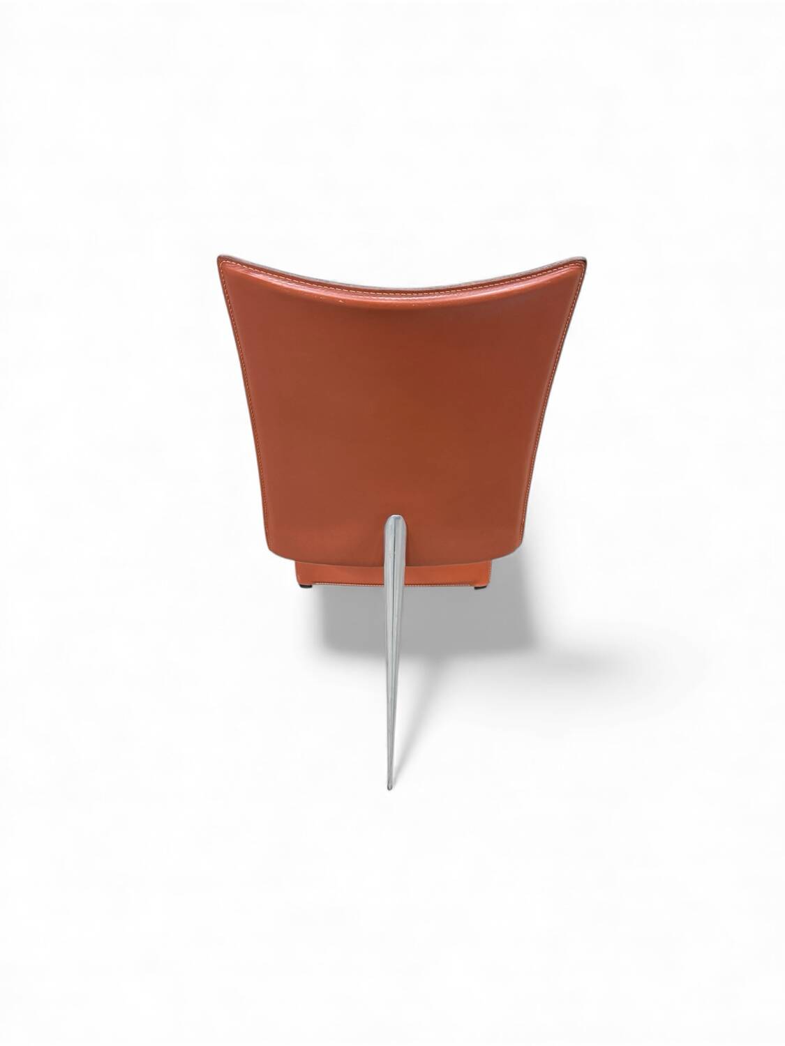 Red leather armchair in modern Italian style, signed Philippe Starck, 1980s.