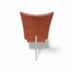 Red leather armchair in modern Italian style, signed Philippe Starck, 1980s.