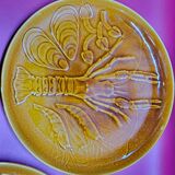 5 shellfish plates in earthenware Segovia slip