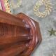 Bedside table in flamed mahogany and white marble