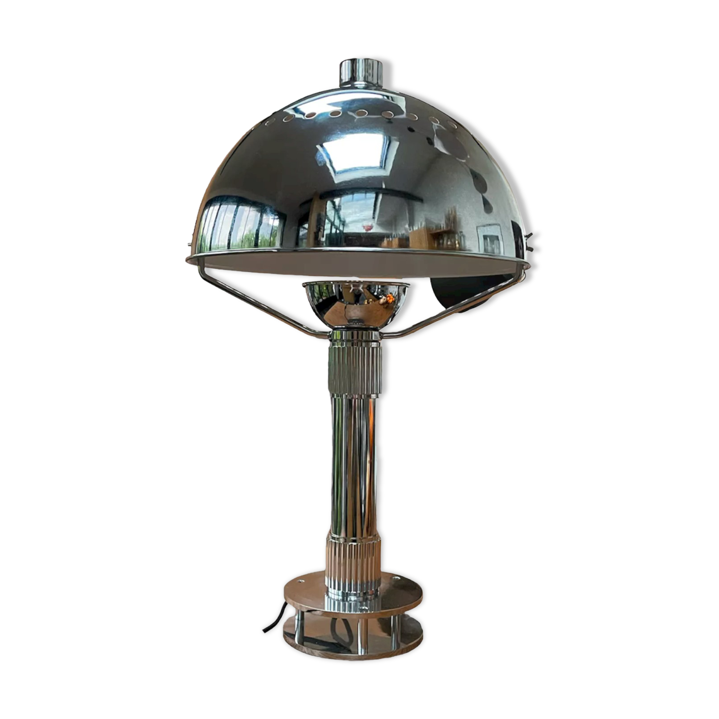 Chrome lamp signed by hand by its creator Marc Held