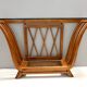 Art Deco Cherrywood Console Table with a Rectangular Glass Top, Italy