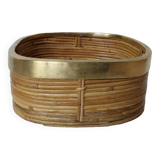 Rattan and brass basket 1970