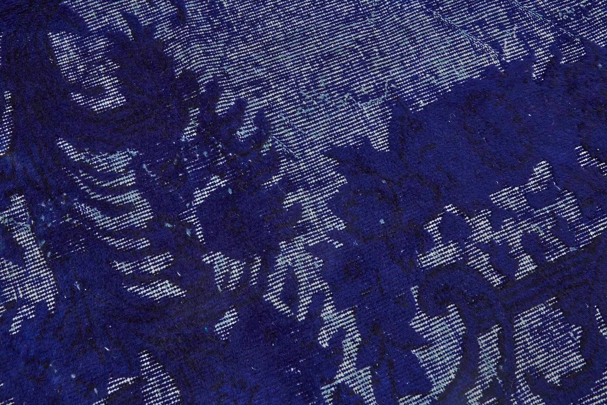 Hand-Knotted Vintage Turkish 1980s 183 cm x 279 cm Blue Rug