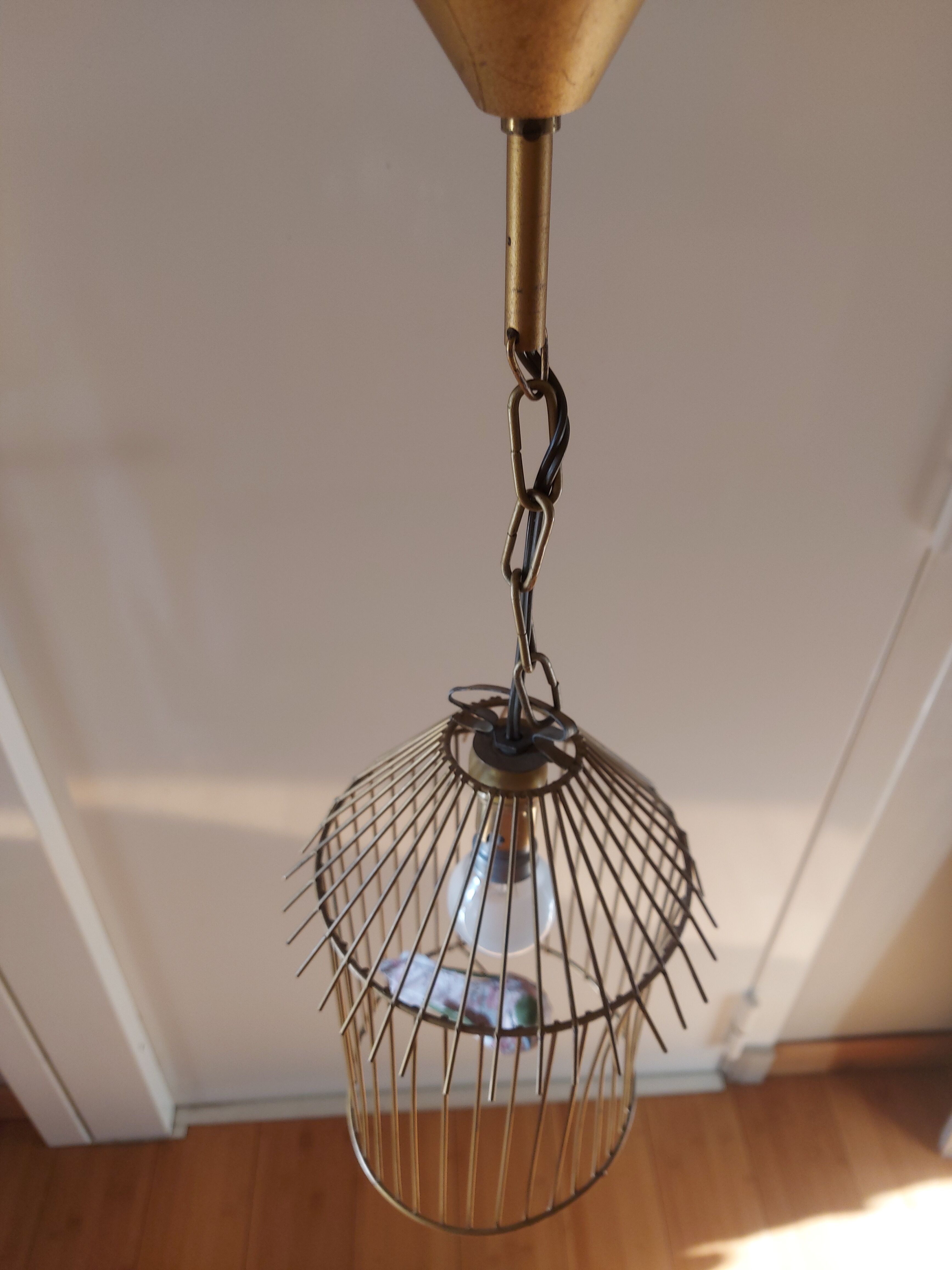 Vintage suspension in the shape of a bird cage
