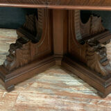 Renaissance table with walnut extensions with brown patina