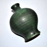 Vintage ceramic vase signed vague - Green glazed terracotta