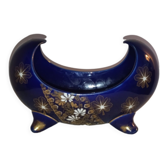 Planter earthenware vase art-nouveau enamels of Lunéville
