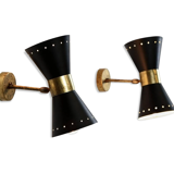 Pair of wall in the style of Italian creations of the 1950s