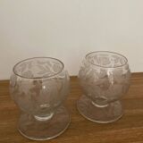 2 Baccarat “Fontenay” crystal liqueur glasses