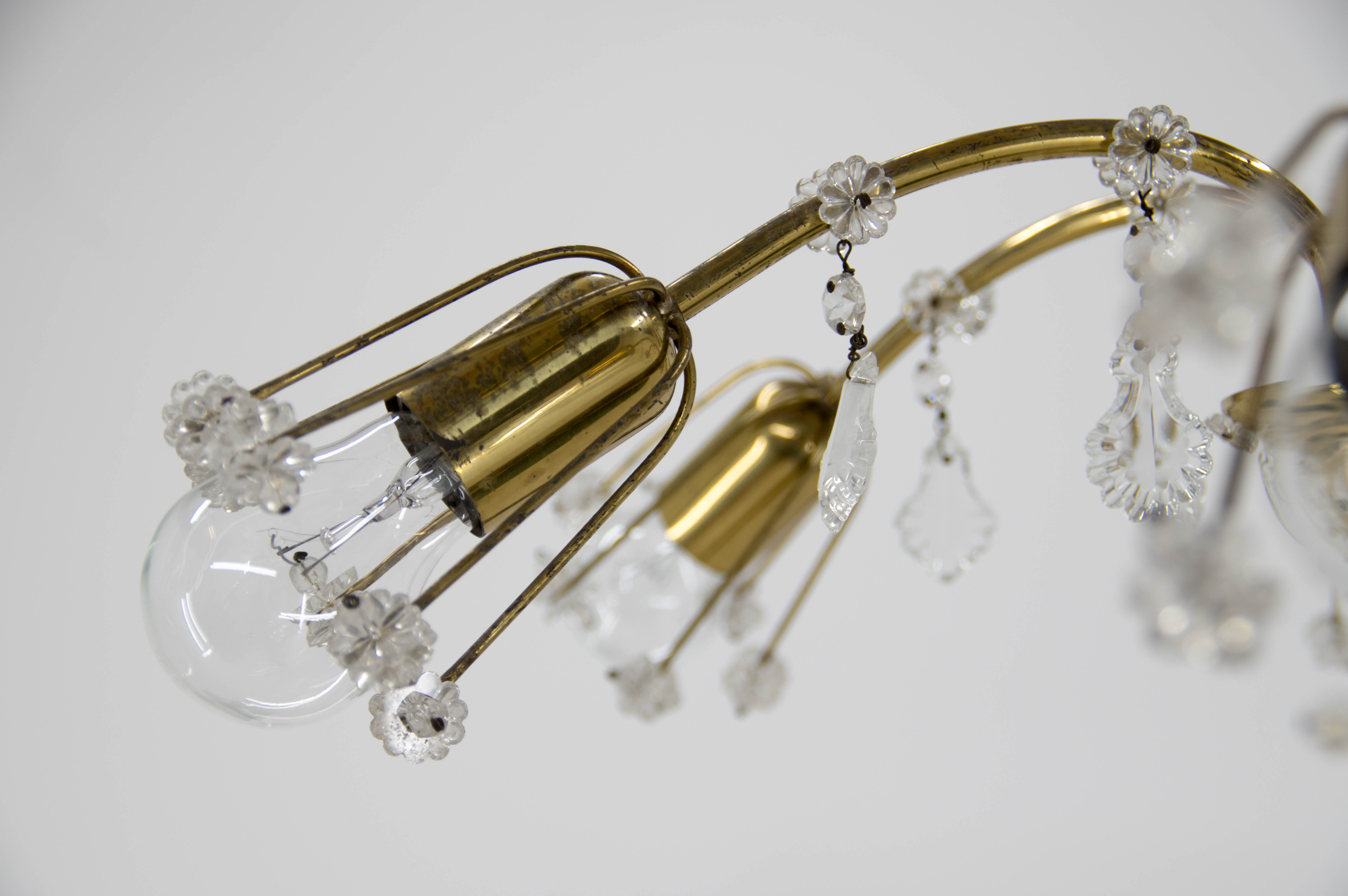 Emil Stejnar 6-flamming Chandelier, Austria, 1950s