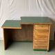 Vintage green Formica desk renovated in raw wood