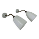 Pair of brass and opaline wall lights, France 1930