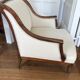 Original old armchair covered linen