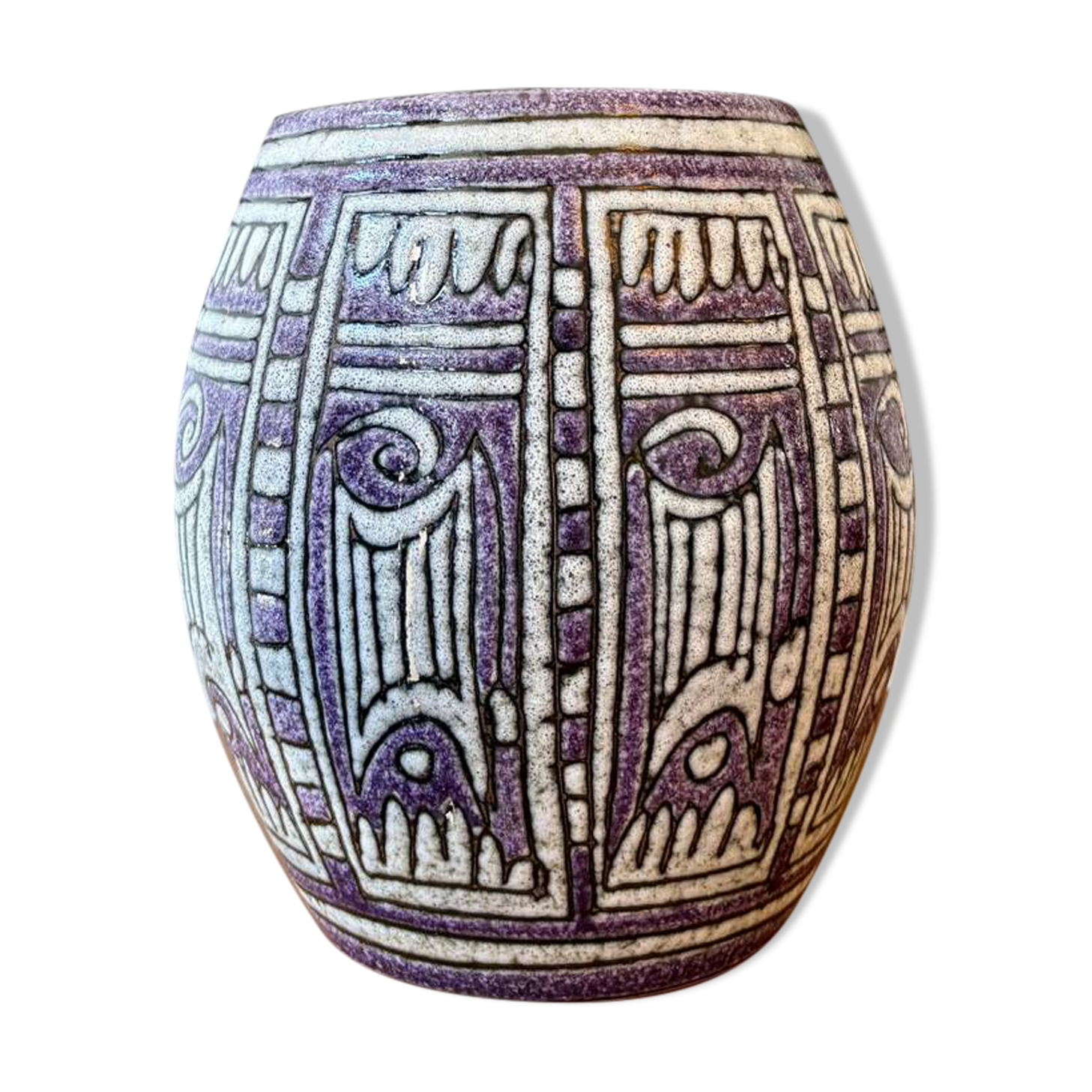 Italian ceramic vase – geometric decoration 1960s/70s